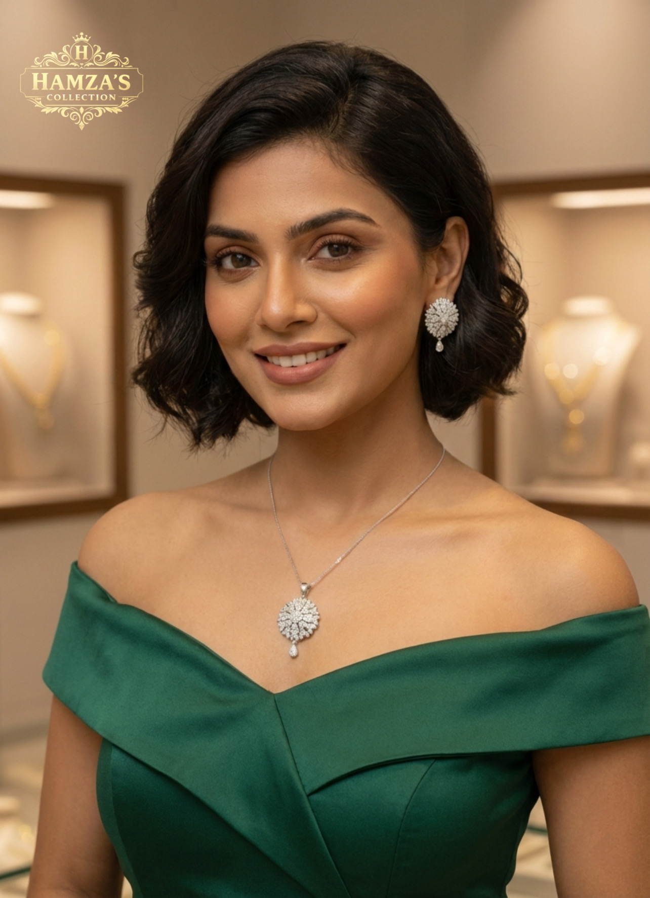 BEAUTIFUL 1 KARAT WITH ZARKOON LOCKET SET